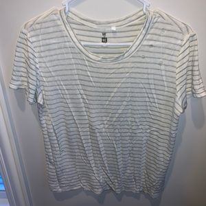 White and grey striped shirt
